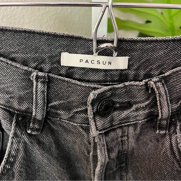 ✨ PacSun Black Distressed Button Fly Jeans 27 | Edgy High-Rise Grunge Denim - Picture 3 of 7